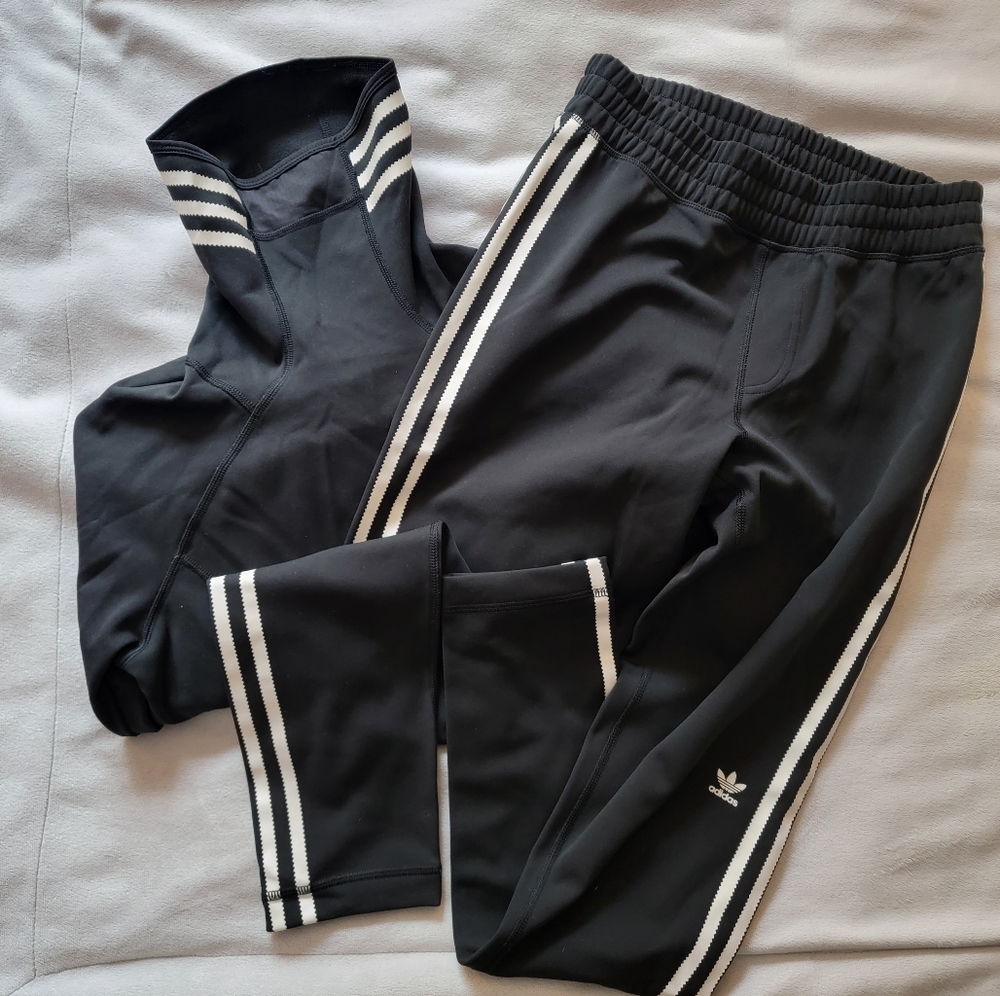 Adidas Snowboarding Base Layer Set, Black and White, Women's Small